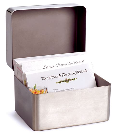 recipe card box metal|recipe boxes 4x6.